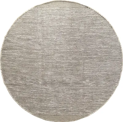Obrázok produktu pre MY-RUG Koberec Roshni, vlnený koberec okrúhly, ručne tkaný 100x100 cm, sivý, jednofarebný, strakatý, vlna, spálňa, chodba