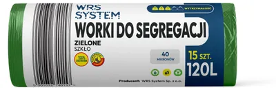 Produktbild von Müllsäcke zur Mülltrennung 120L 15 Stück 40 um grün WRS System