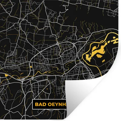 Produktbild von MuchoWow® Wandtattoo Wandsticker Wandaufkleber Deutschland - Schwarz und Gold - Bad Oeynhausen - Stadtplan - Karte 100x100 cm Selbstklebend und Repositionierbar - Wierderverwendbar - Selbstklebend