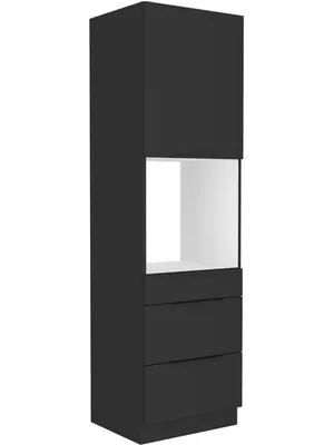 Obrázok produktu pre Skriňa na vstavanú rúru so šuplíkmi SAJU - šírka 60 cm, čierna