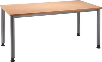Produktbild von HAMMERBACHER HS16 höhenverstellbarer Schreibtisch buche rechteckig 4-Fuß-Gestell silber 160,0 x 80,0 cm