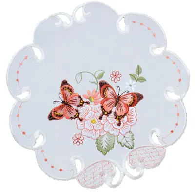 Produktbild von Tischdeckchen LUCIE Schmetterlinge & Cutouts Polyester Ø 30 cm
