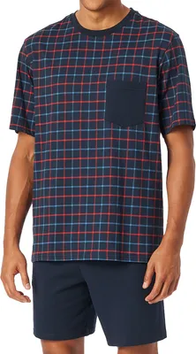 Produktbild von Schiesser Comfort Essentials Schlafanzug Set aus Kurzarm-Shirt und kurzer Hose, Lässige Passform, Mit praktischer Brusttasche