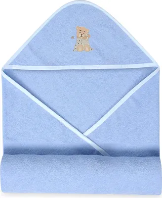 Produktbild von Baby Bademantel 100x100 MAXI blau teddybär