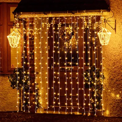 Productafbeelding van SALCAR LED-lichtgordijn, 9 x 3 meter, IP44, LED-lichtketting, warm wit licht, ++