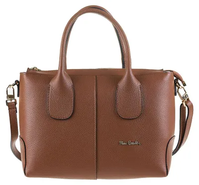 Produktbild von Pierre Cardin Handtasche Leder Cognac Reißverschluss Trageriemen UNICA 22x15x10 cm 1986-CUOIO