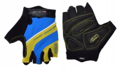 Produktbild von Leoshi LSL3065 Fahrradhandschuhe Kurzfinger Gelb-Blau