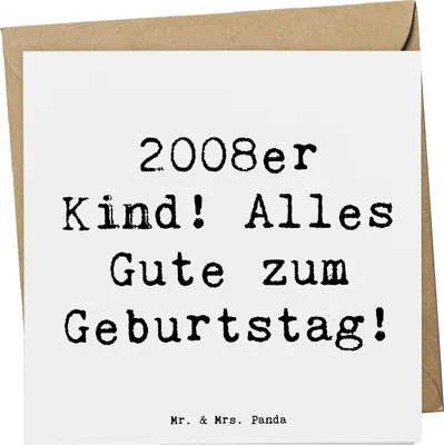 Produktbild von Mr. & Mrs. Panda Grußkarte Spruch 2008 Geburtstag - Weiß - Geschenk, Glückwunsch, herzliche Geburtstagsgrüße, faltkarte, Geburtstagsgeschenk, Happy Birthday, Jubiläum