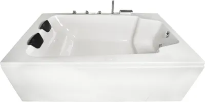 Produktbild von Basera Badewanne XXL Milos 190 x 120 cm für 2 Personen mit Wasserfall, LED-Ambiente und Kopfstützen