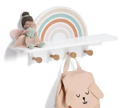 Immagine prodotto di ZELLER Appendiabiti da parete per bambini arcobaleno 48x12x22cm