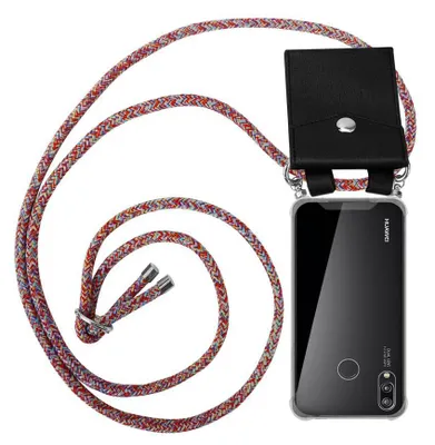 Produktbild von Cadorabo Schutzhülle für Huawei P20 LITE 2018 / NOVA 3E Hülle in Rot Handy Kette Kordel abnehmbares Etui