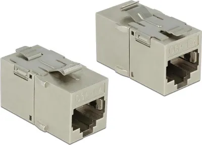 Produktbild von DeLOCK 2xRJ45, Silber, RJ45, RJ45, Gold, 16,8 mm, 30 mm