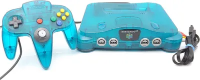 Nintendo 64 N64 Konsole Ice Blue Blau Transparent + 1 Original Controller