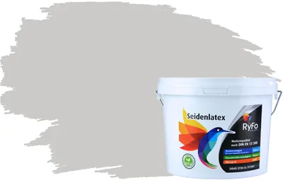 Produktbild von RyFo Colors Seidenlatex Trend Grautöne Hellgrau 3l - bunte Innenfarbe, weitere Grau Farbtöne und Größen erhältlich