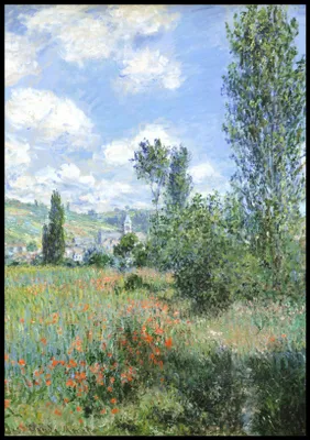 Image de Affiche 70 x 100 cm Vue de Vétheuil, Montet Vintage au Salon