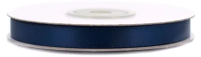 6mm breites, 20m langes, doppelseitig glänzendes dunkelblaues Satinband auf Rolle. Perfekt für Bastelprojekte und Geschenkverpackungen