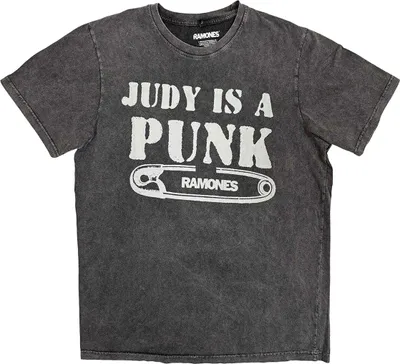 Produktbild von Ramones - "Judy Is A Punk" T-Shirt für Herren/Damen Uni, Steinwaschen RO14505 (S) (Anthrazit)