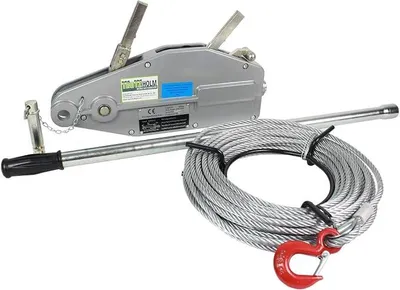 Produktbild von TRUTZHOLM Forstwinde Forstseilwinde mit 20 m Kabel, 800 kg mit Sicherheits-Lastenhaken und Scherstiften (800kg)
