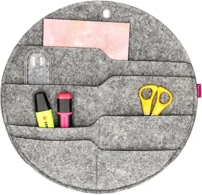 Produktbild von Wandorganizer aus Filz Filzorganizer Aufbewahrungstasche Hängetasche aus Filz Organizer L grau 35 cm