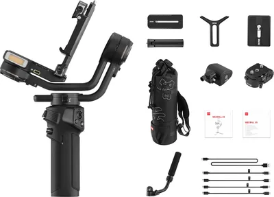 Produktbild von ZHIYUN WEEBILL 3S COMBO Handkamera, 3-Achsen-Gimbal-Stabilisator, Schnellverschluss, integriertes Fuelllicht, PD-Schnellladebatterie, max. Traglast: 3 kg, Ersatz fuer spiegellose DSLR-Kameras von Canon, Sony, Nikon
