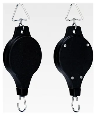 Produktbild von 2 Stück Seilrolle für Pflanzenlift mit einziehbarem Haken, verstellbare Aufhänger für Blumenkörbe und Vogelhäuser