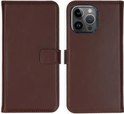 NALIA Custodia in Vera Pelle per iPhone 14 Pro - Portafoglio RFID & Chiusura Magnetica - LEVANTO (Cover a Libro Artigianale) - Marchio Tedesco, Colore:Marrone