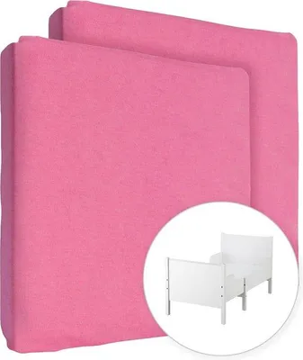 Obrázek produktu pro 2 x jerseyové povlečení ze 100% bavlny na dětskou matraci o rozměrech 160 x 80 cm (růžové)