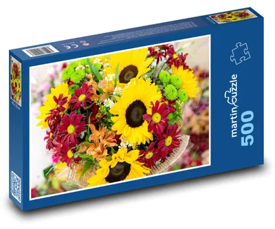 Zdjęcie produktu dla Puzzle 500 Bukiet kolorowych kwiatów - martinpuzzle