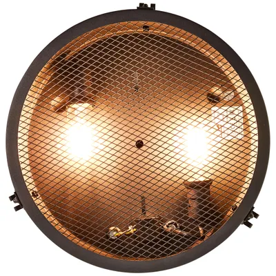 Produktbild von BRILLIANT Lampe, Zois Deckenleuchte 34cm schwarz korund, Metall, 2x A60, E27, 28W,Normallampen (nicht enthalten)