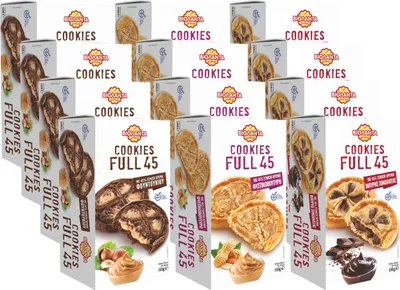 Produktbild von Cookies gefüllte Kekse Probierset 3 verschiedene Sorten mit 45% Creme 1800g aus Griechenland