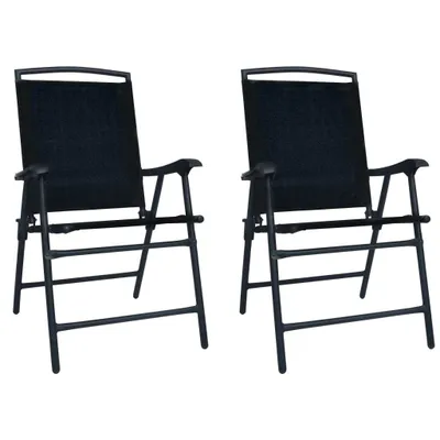 Image de Chaises de jardin pliables lot de 2 Textilène Noir