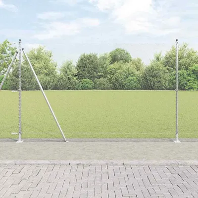 Zdjęcie produktu dla Maison Exclusive - Słupek ogrodzeniowy. Srebrny 25 x 1,4 m (siatka 13 mm) Stal
