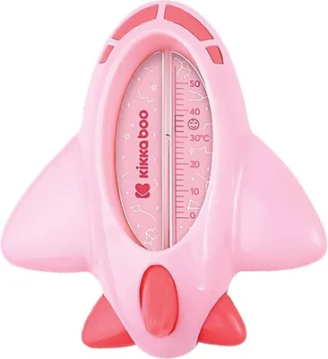 Produktbild von Kikkaboo Wasserthermometer Flugzeug, Badethermometer für ein sicheres Baden pink