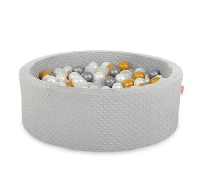 Produktbild von Trockener Pool jasnosgray mit 200 bunten Bällen für Kinder ab 12 Monaten, sicherer Spielbereich, e Bälle, 90 c