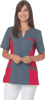 Produktbild von Leiber Damen Schlupfjacke mit 1/2 Ärmel 08/2650/1202 Grau/Rot-XL