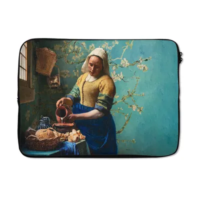 Produktbild von MuchoWow® Laptop Hülle 13 Zoll Milchmädchen - Mandelblüte - Van Gogh - Vermeer - Gemälde - Alte Meister Laptoptasche - Laptophülle - Sleeve - Rundumschutz - Schulsachen