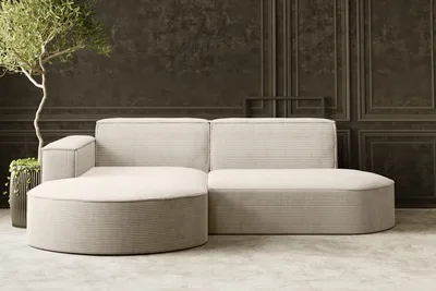 Produktbild von Kaiser Möbel Ecksofa Designer MODENA STUDIO stoff Dicker cord Poso Beige Links