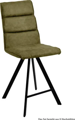 Produktbild von Thekenstuhl (8er-Set) Delfina 47x109x60 Schwarz/Olivgrün