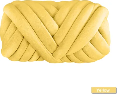Produktbild von 500g DIY Velvet Soft Pletací příze Ruční pletací příze Roving Háčkování vlněné příze Silná pletací vlna, žlutá