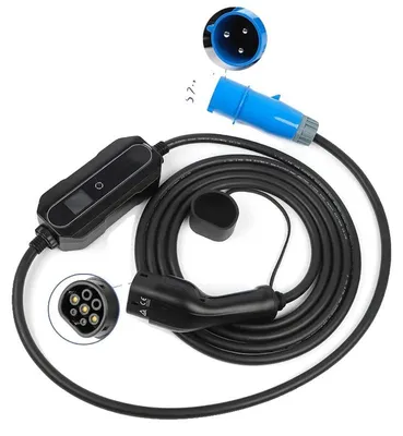 Immagine prodotto di Caricabatteria per auto elettriche, design portatile, corrente regolabile, 32A tipo 2, 5 metri