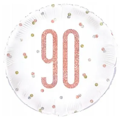 Image de Ballon en plastique rose-or nombre 90