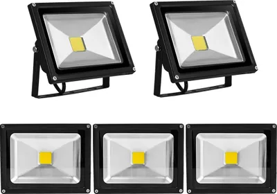 Immagine prodotto di Greenmigo 5 pezzi Faretti LED da 20 W, luce bianca fredda, corpo nero, illuminazione di oggetti, faretti da esterno, faretti da parete, proiettori, lampade da giardino, IP65, 85 V-265 V