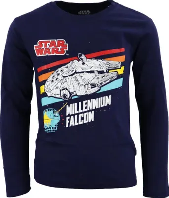 Produktbild von Star Wars Millennium Falcon Kinder Jugend langarm Shirt – Dunkelblau / 164