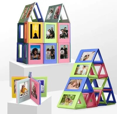 Set von 10 Magnetischen Fotorahmen - Mini Foto Rahmen für Kühlschrank, 3-Inch, Bunte Dekoration für Fotos