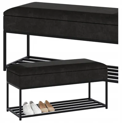 Produktbild von SCHUHREGAL – KISTE MIT ABLAGE 100 x 30 x 46 cm – SITZKISSEN FÜR DEN FLUR
