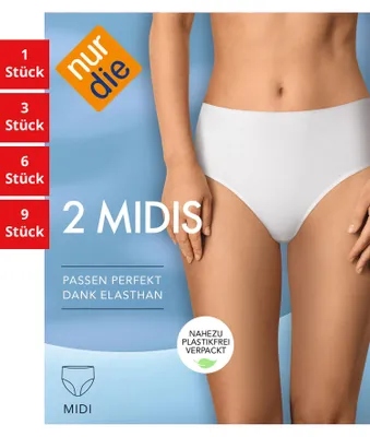 Produktbild von NUR DIE Damen Midislip 12-Pack Basic - weiß - Größe 40-42