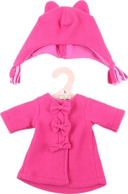 Produktbild von Bigjigs Toys Rosa Mantel mit Mütze für Puppe 38 cm