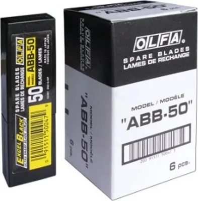 Image de OLFA  50 : 50 lames Excel Black ultra-tranchantes de 9 mm, boîte en plastique