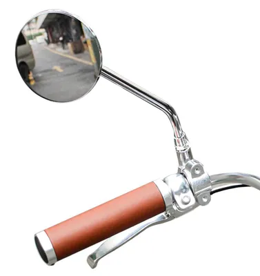 Image de Miroir de vélo en métal, rétroviseur pour guidon, compatible avec les vélos électriques, miroir latéral en acier galvanisé, lot de 2, diamètre 22,2 mm