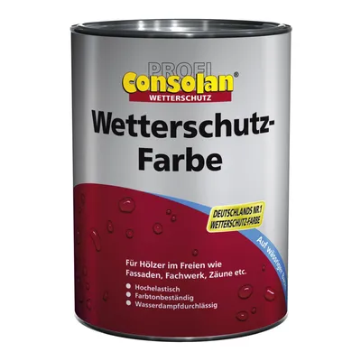 Produktbild von Consolan Wetterschutzfarbe 10 L 225 schwedenrot Farbe Wetterschutz